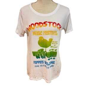 CHASER Woodstock Music Festival T-Shirt Size S Short Sleeve White